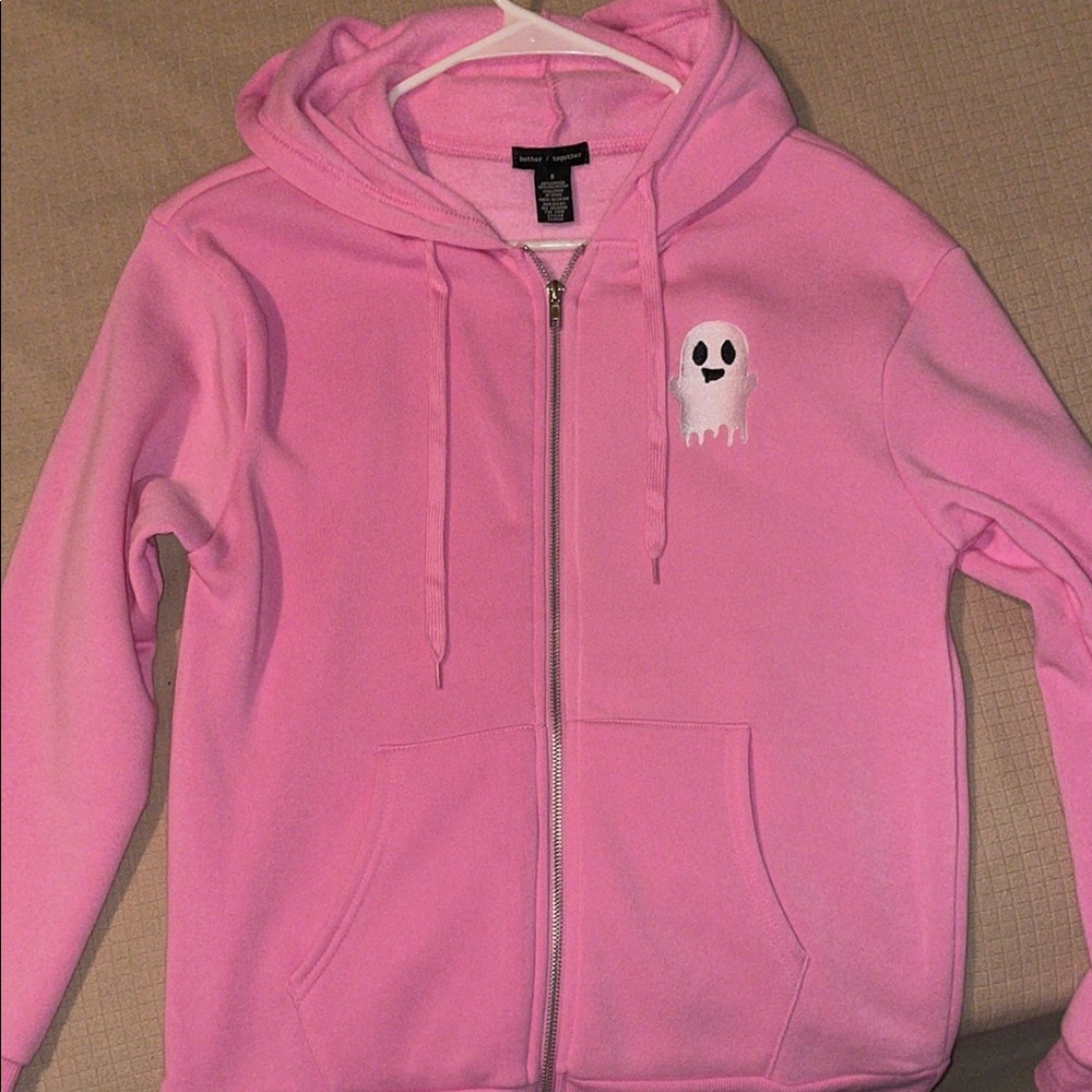 Pink Hoodie with Ghost Design